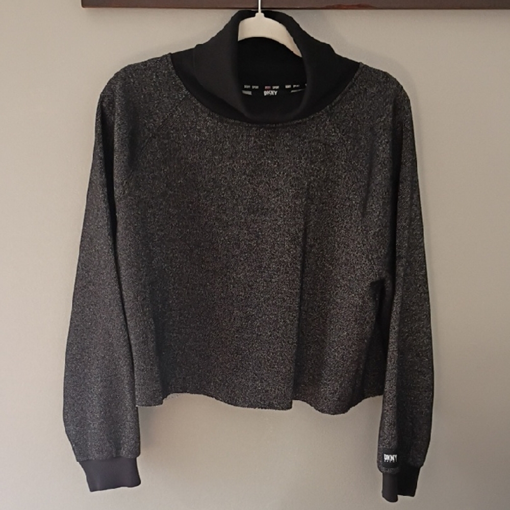 DKNY Sport Black/Charcoal Knit Pullover, slightly sparkly!